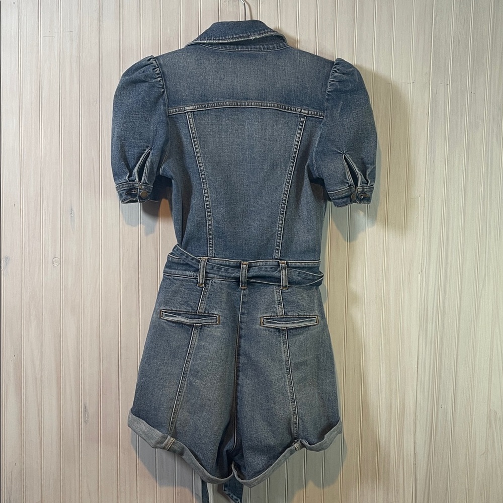 RETROFETE PHEOBE DENIM PUFF SLEEVE ROMPER XS - Picture 6 of 6